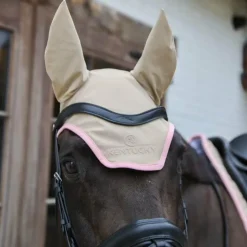 Discount Kentucky Horsewear - Bonnet pour chevaux anti-bruits softshell / vieux rose Beige