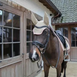 Discount Kentucky Horsewear - Bonnet pour chevaux anti-bruits softshell / vieux rose Beige
