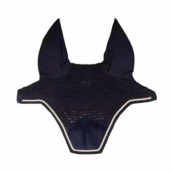 Kentucky Horsewear - Bonnet pour chevaux anti-bruits Wellington Velvet dark navy Marine Outlet