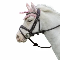 Kentucky Horsewear - Bonnet anti-mouches Wellington Licorne pailleté tendre Rose New
