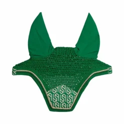 Hot Kentucky Horsewear - Bonnet pour chevaux Wellington Velvet Printing maze cipher / blanc Vert