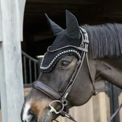 Kentucky Horsewear - Bonnet anti-mouche Wellington big stone & pearl Noir Best