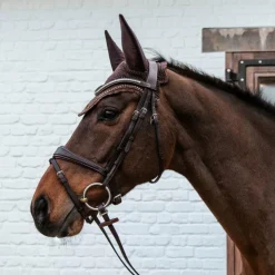 Kentucky Horsewear - Bonnet Long stone & Pearl anti-bruits marron Outlet