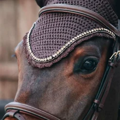 Kentucky Horsewear - Bonnet Long stone & Pearl anti-bruits marron Outlet