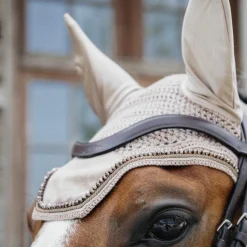 Kentucky Horsewear - Bonnet Wellington Velvet pearls Beige Hot