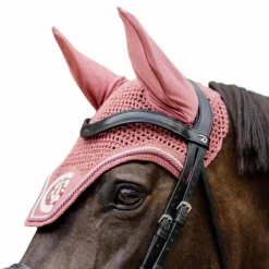 Kentucky Horsewear - Bonnet anti-mouches Wellington 3D Logo corde fuchsia Rose Best