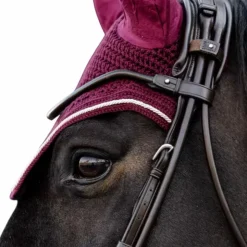 Sale Kentucky Horsewear - Bonnet pour chevaux anti-bruits Wellington Velvet Bordeaux