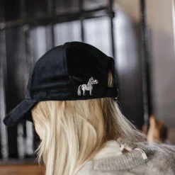 New Kentucky Horsewear - Casquette de baseball en velours Sammy Noir