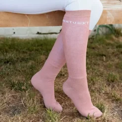 Kentucky Horsewear - Chaussettes d'équitation Glitter vieux x3 Rose Discount