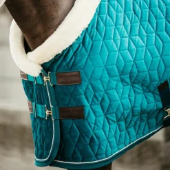 Kentucky Horsewear - Couverture de présentation velvet émeraude 160g Bleu