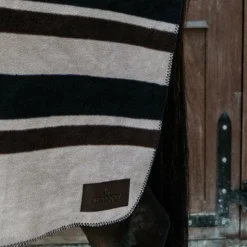 Kentucky Horsewear - Couverture séchante carré heavy stripes / beige Marron Outlet