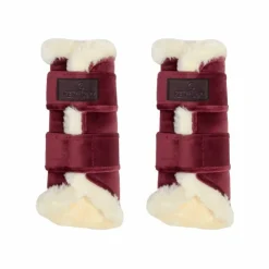 New Kentucky Horsewear - Guêtres fermées cuir velvet contrast x2 Bordeaux
