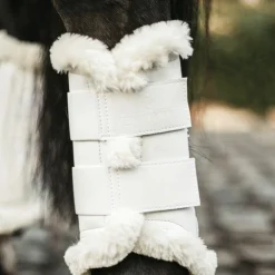 Kentucky Horsewear - Guêtres cheval Turnout Air mouton synthétique blanc x2 Discount