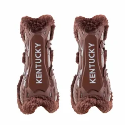 Best Kentucky Horsewear - Guêtres ouvertes mouton vegan Bamboo Elastique x2 Marron