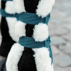 Best Kentucky Horsewear - Guêtres ouvertes mouton vegan Bamboo Elastic emeraude x2 Bleu