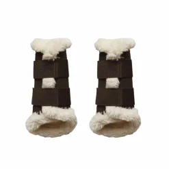 Sale Kentucky Horsewear - Guêtres cheval Turnout Air mouton synthétique x2 Marron