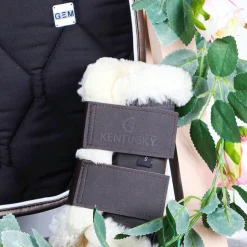 Sale Kentucky Horsewear - Guêtres cheval Turnout Air mouton synthétique x2 Marron