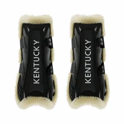 Outlet Kentucky Horsewear - Guêtres ouvertes mouton vegan Bamboo Elastic x2 Noir