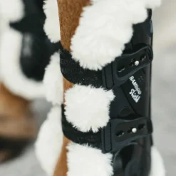 Outlet Kentucky Horsewear - Guêtres ouvertes mouton vegan Bamboo Elastic x2 Noir