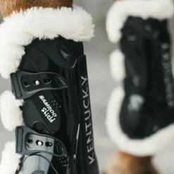 Outlet Kentucky Horsewear - Guêtres ouvertes mouton vegan Bamboo Elastic x2 Noir