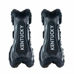 Kentucky Horsewear - Guêtres ouvertes mouton vegan Bamboo Elastique x2 Noir Outlet