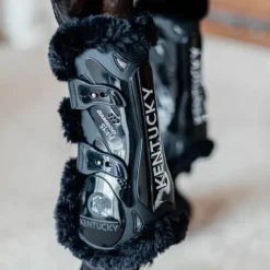 Kentucky Horsewear - Guêtres ouvertes mouton vegan Bamboo Elastique x2 Noir Outlet