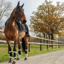 Kentucky Horsewear - Guêtre cheval Turnout Air mouton synthétique x2 Noir New