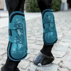 Best Kentucky Horsewear - Guêtres ouvertes Bamboo Elastic emeraude x2 Bleu