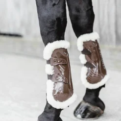 Kentucky Horsewear - Guêtres ouvertes mouton vegan Bamboo Elastic x2 Marron Sale