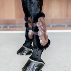 Sale Kentucky Horsewear - Guêtres ouvertes mouton noir vegan Bamboo Elastique x2 Marron