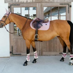 Kentucky Horsewear - Guêtres ouvertes mouton vegan Bamboo Elastic Velvet vieux x2 Rose Best