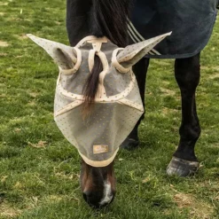 Clearance Kentucky Horsewear - Masque anti-mouches Heart avec oreilles et nez Beige