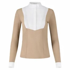 Discount Kentucky Horsewear - Polo de concours manches longues femme Heritage Air Beige