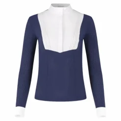 Kentucky Horsewear - Polo de concours manches longues femme Heritage Air Marine Clearance