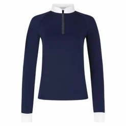 Kentucky Horsewear - Polo de concours manches longues femme Classic Marine Best