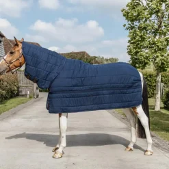Hot Kentucky Horsewear - Sous-couverture Skin friendly avec couvre-cou 150g Marine