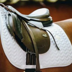 Kentucky Horsewear - Tapis de selle Fishbone Blanc
