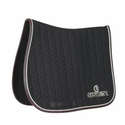 Clearance Kentucky Horsewear - Tapis de selle Fishbone cuir Noir