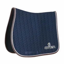 New Kentucky Horsewear - Tapis de selle Fishbone cuir Marine