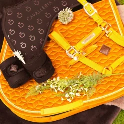 Clearance Kentucky Horsewear - Tapis de selle Velvet Jumping Moutarde Jaune