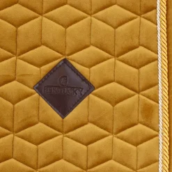 Clearance Kentucky Horsewear - Tapis de selle Velvet Jumping Moutarde Jaune