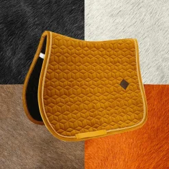Clearance Kentucky Horsewear - Tapis de selle Velvet Jumping Moutarde Jaune