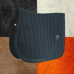 Kentucky Horsewear - Tapis de selle Velvet Pearls jumping Noir