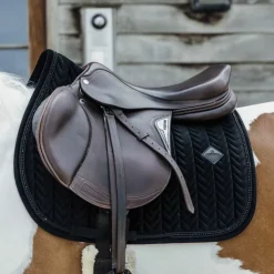 Kentucky Horsewear - Tapis de selle Velvet Pearls jumping Noir