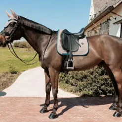 Kentucky Horsewear - Tapis de dressage pied de poule / navy Bordeaux