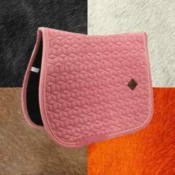 Clearance Kentucky Horsewear - Tapis de selle Velvet Jumping Vieux Rose