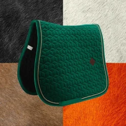 Kentucky Horsewear - Tapis de selle Velvet Jumping Foncé Vert New