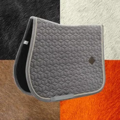 Kentucky Horsewear - Tapis de selle Basic Velvet jumping Gris Hot