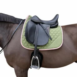 Best Kentucky Horsewear - Tapis de dressage Softshell Onion Quilt kaki/ vieux rose Vert