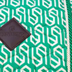 Kentucky Horsewear - Tapis de selle Velvet Printing maze cipher / blanc Vert Discount